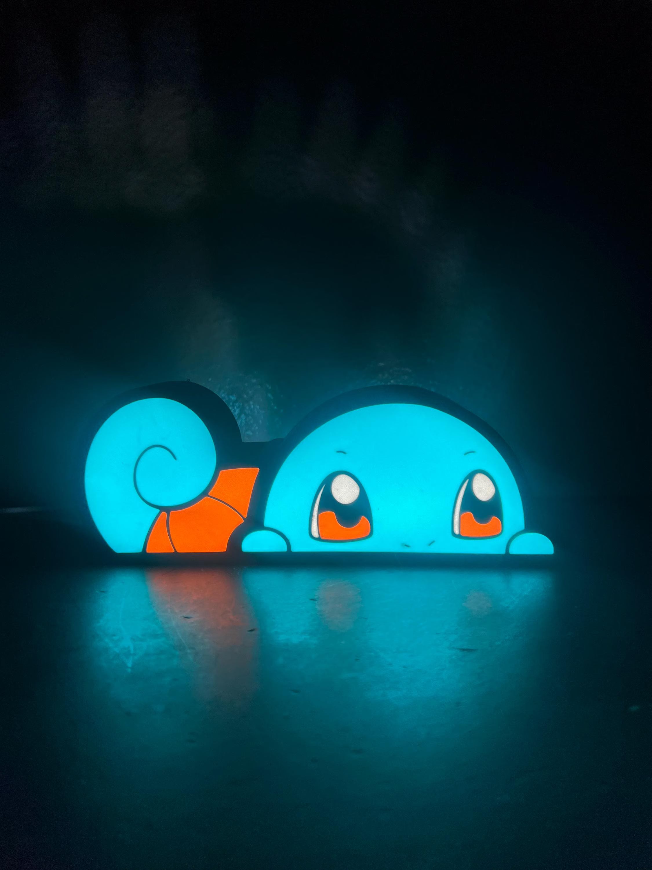 Turtle Monster LED Light Box | Gaming Desk Creature Night Lamp | Gamer Room Decor Squirtle