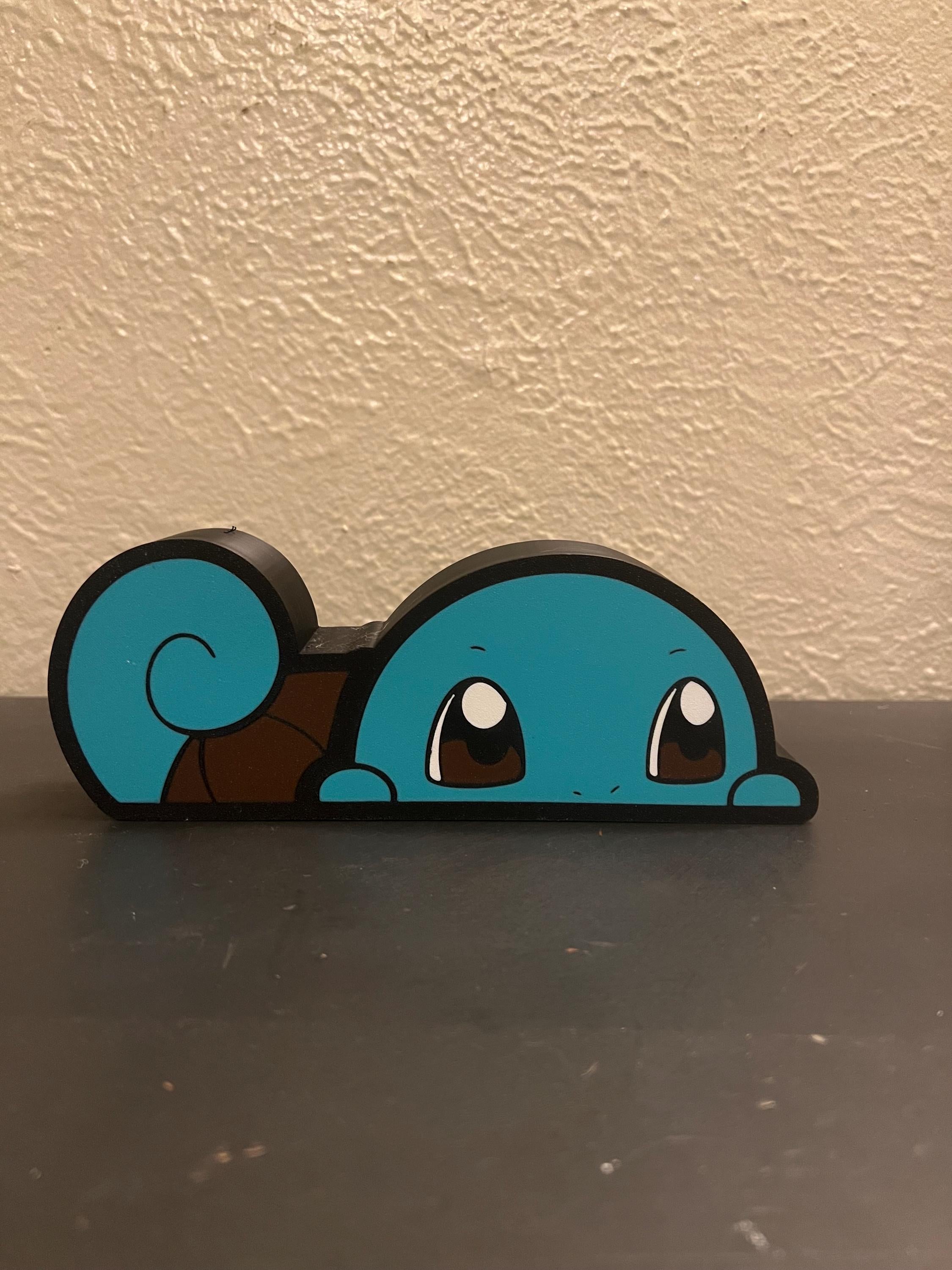 Turtle Monster LED Light Box | Gaming Desk Creature Night Lamp | Gamer Room Decor Squirtle
